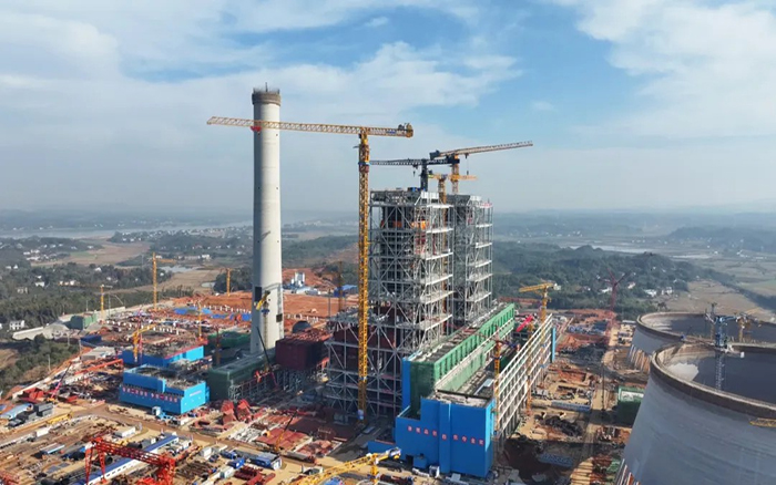 云顶国际XGT3100-160S超大塔助建大唐华银株洲百万火电项目